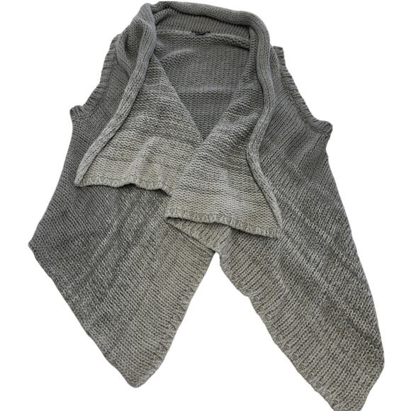 Theory Sweater Vest Womens Medium Gray Melinda B Paramour Cashmere Blend Drape - Picture 1 of 8